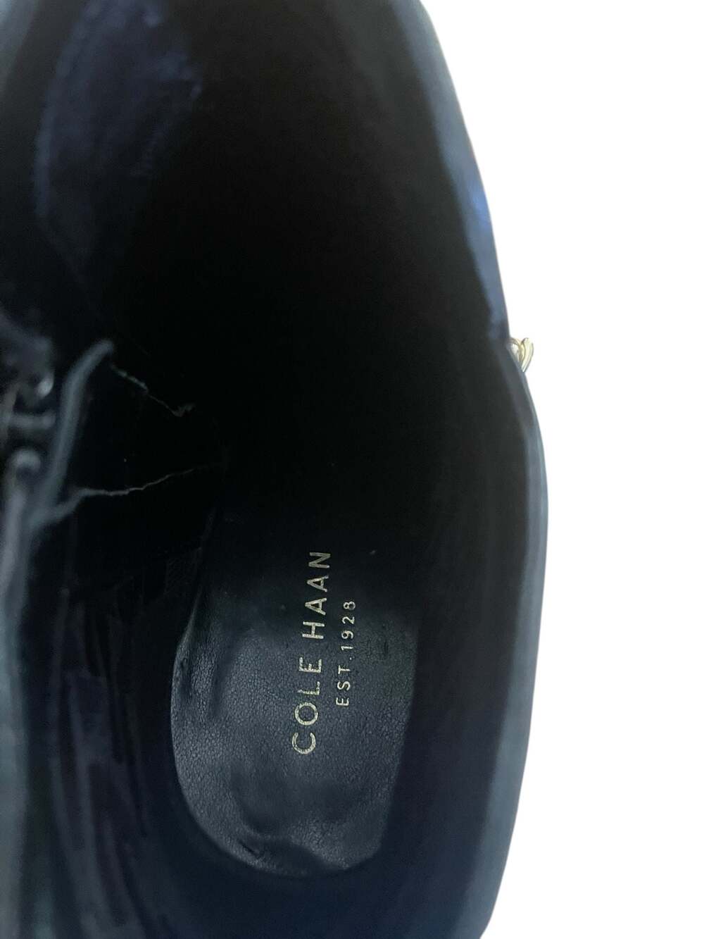 Cole Haan Grand.OS Black Leather Buckle Ankle Booties Block Heel 7.5B - Picture 4 of 12